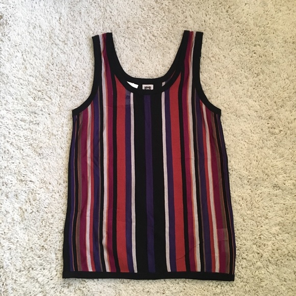 • Anne Klein Sheer Striped Tank Top • - Picture 2 of 4